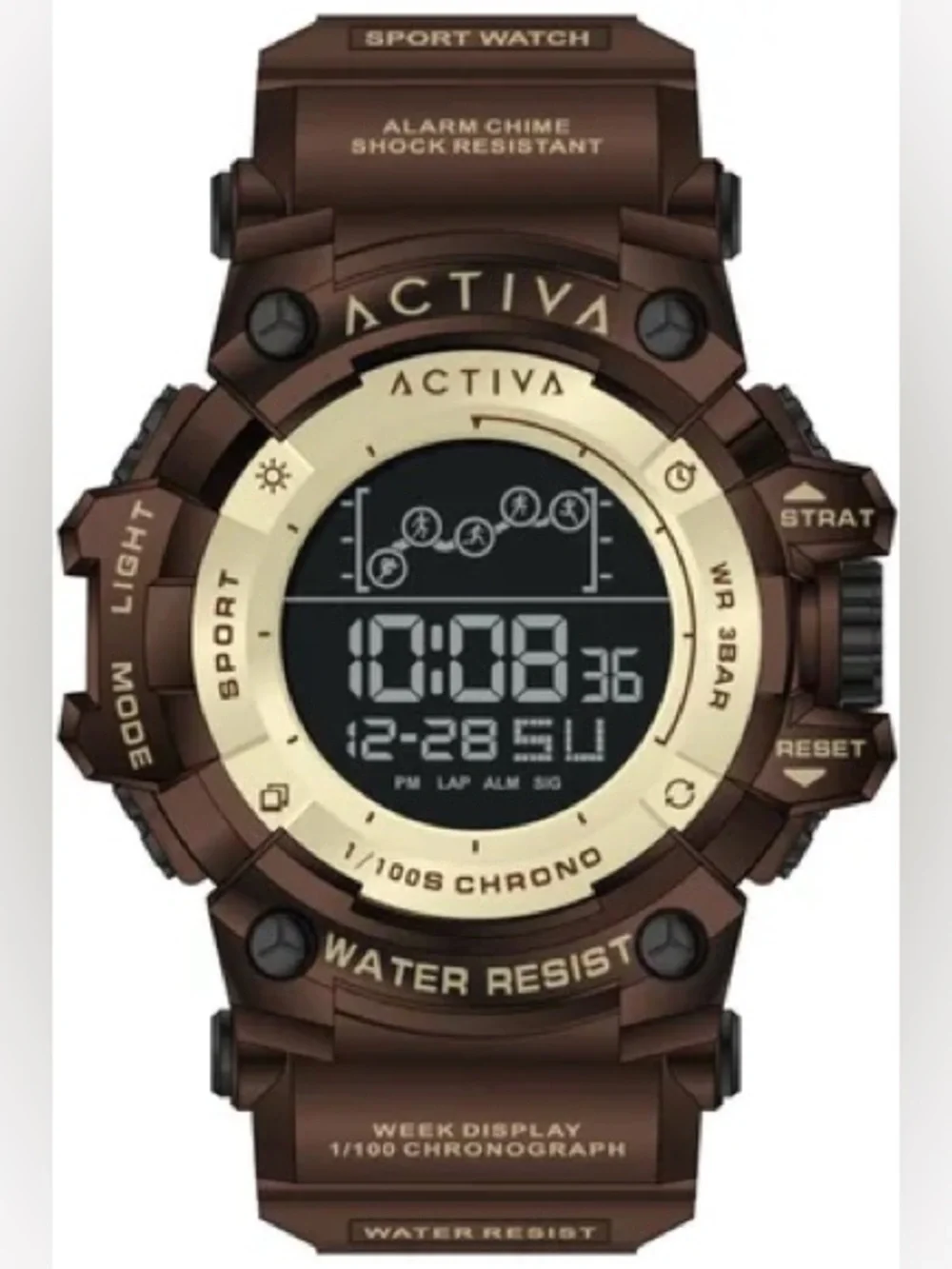 NWT Activa Digital Essentials Invicta Digital Sport Watch Brown ACW8082-034